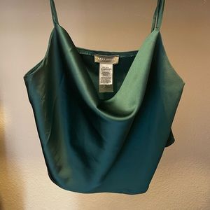 silk green crop top